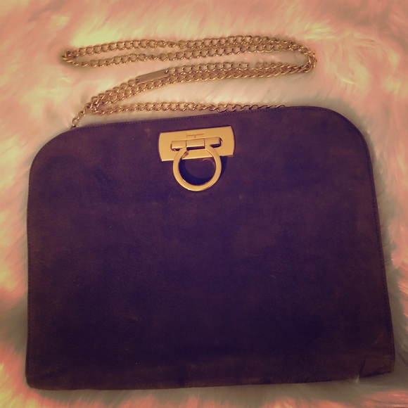 Salvatore Ferragamo Handbags - Salvatore Ferragamo Brown Suede Bag